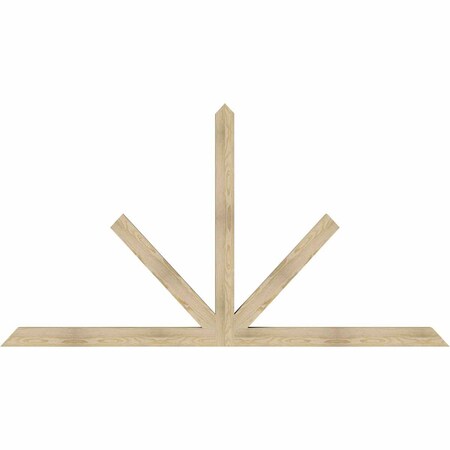 Ekena Millwork Saratoga Rough Sawn Timber Gable Bracket, Douglas Fir, 96"W x 52"H x 4"D x 4"F, 13/12 Pitch GBW096X52X0404SAR00RDF